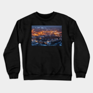 Pontardawe from Elephant Rock, Pontardawe, Wales Crewneck Sweatshirt